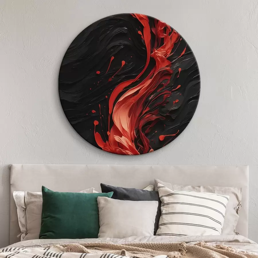 Pilt Abstraktsed kontsentrilised ringid hallis ja valges toonis r45490