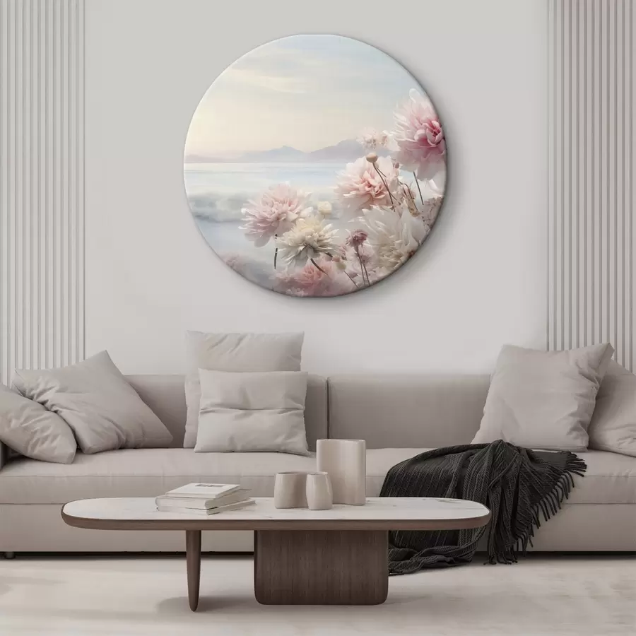 Pilt Abstraktne maal valge, sinise ja tumesinise tooniga r45496