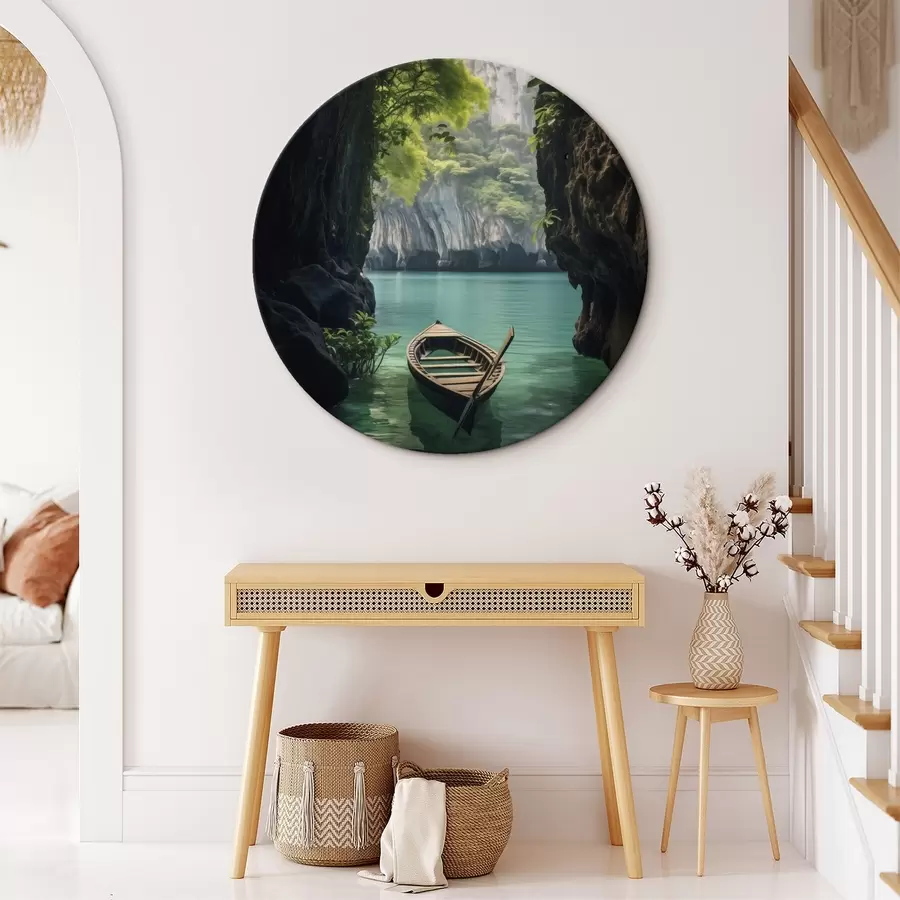 Pilt Üksildane puu järve ääres roosa taeva all r45507