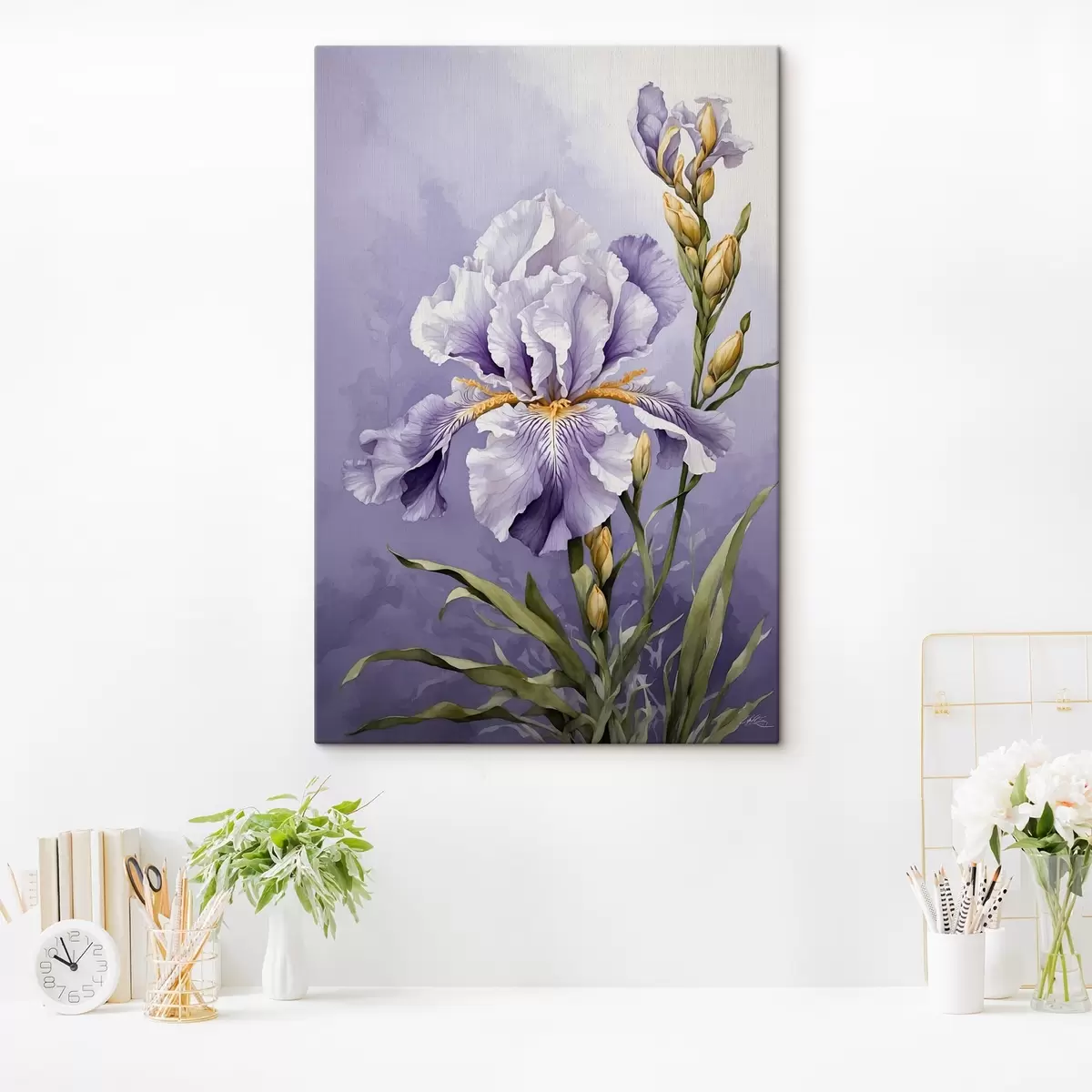 Pilt Sinine lind akvarellistiilis lehtedega oksal s45486