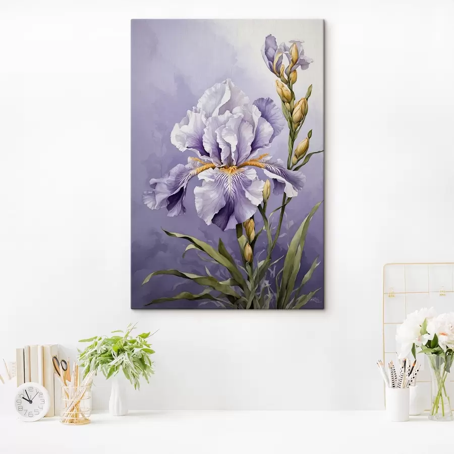 Pilt Sinine lind akvarellistiilis lehtedega oksal s45486