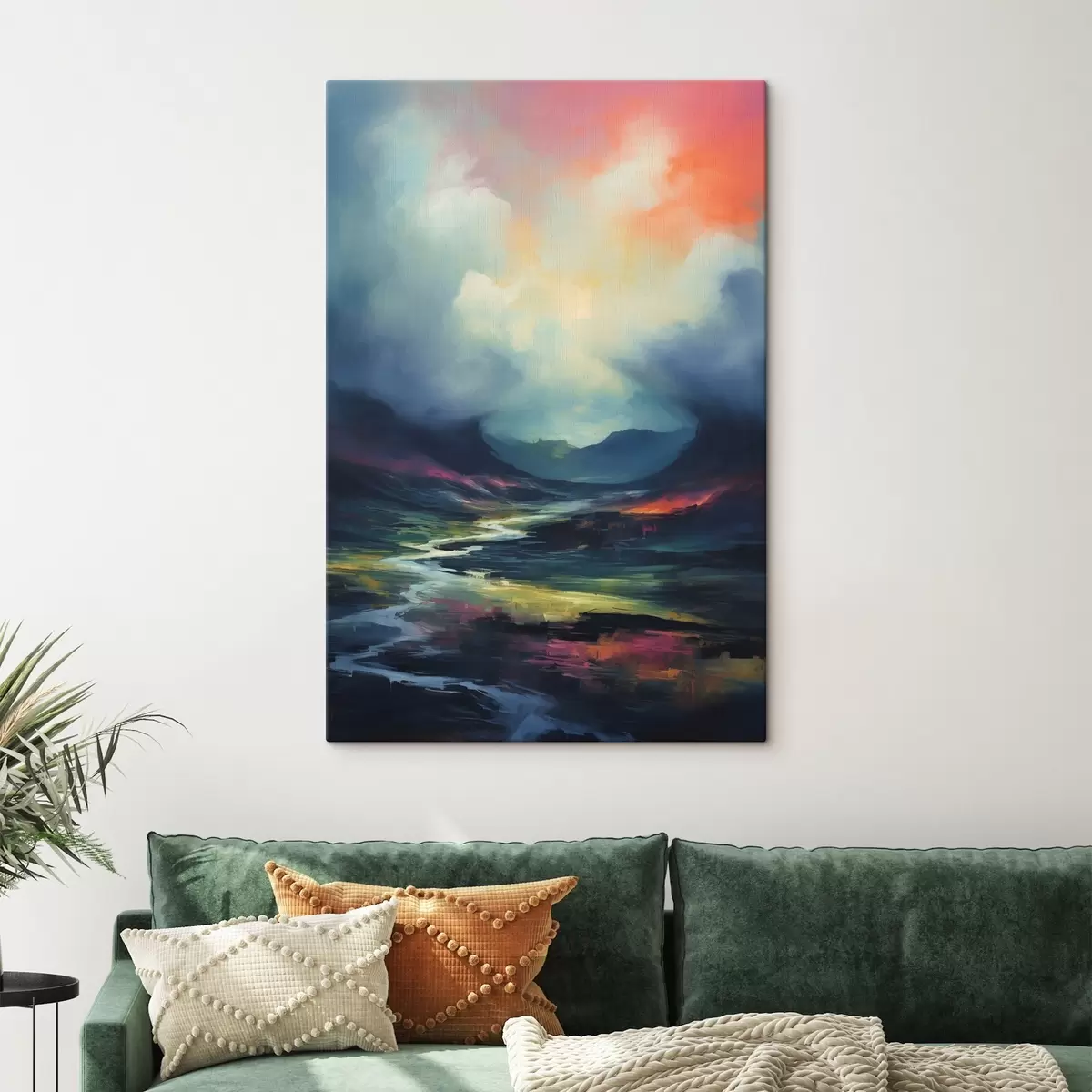 Pilt Abstraktne maastik jõe ja mägedega s45627