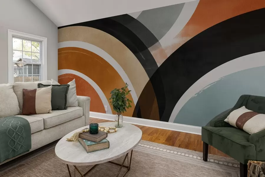 Fototapeedid Abstraktsed mitmevärvilised ringid w04425