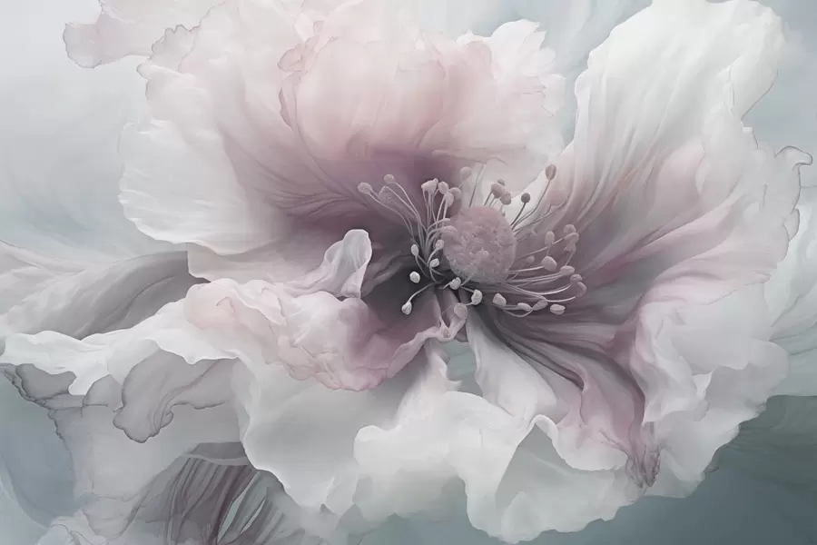 Fototapeedid Õrn lill roosade ja valgete kroonlehtedega w04446