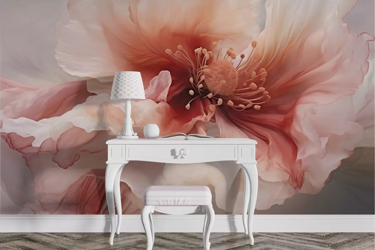 Fototapeedid Suur lill punastes ja roosades toonides w04446v2