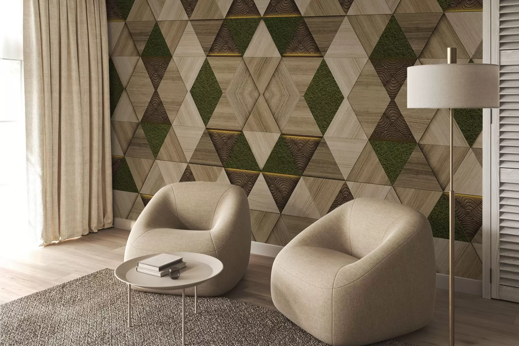 Fototapeedid Geomeetriline puidust ornament koos samblaga w04459