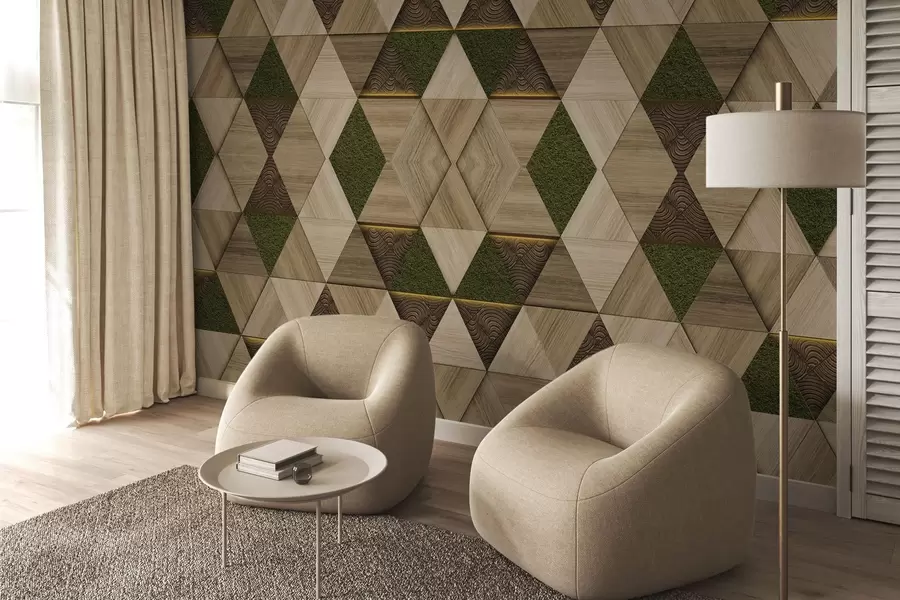 Fototapeedid Geomeetriline puidust ornament koos samblaga w04459