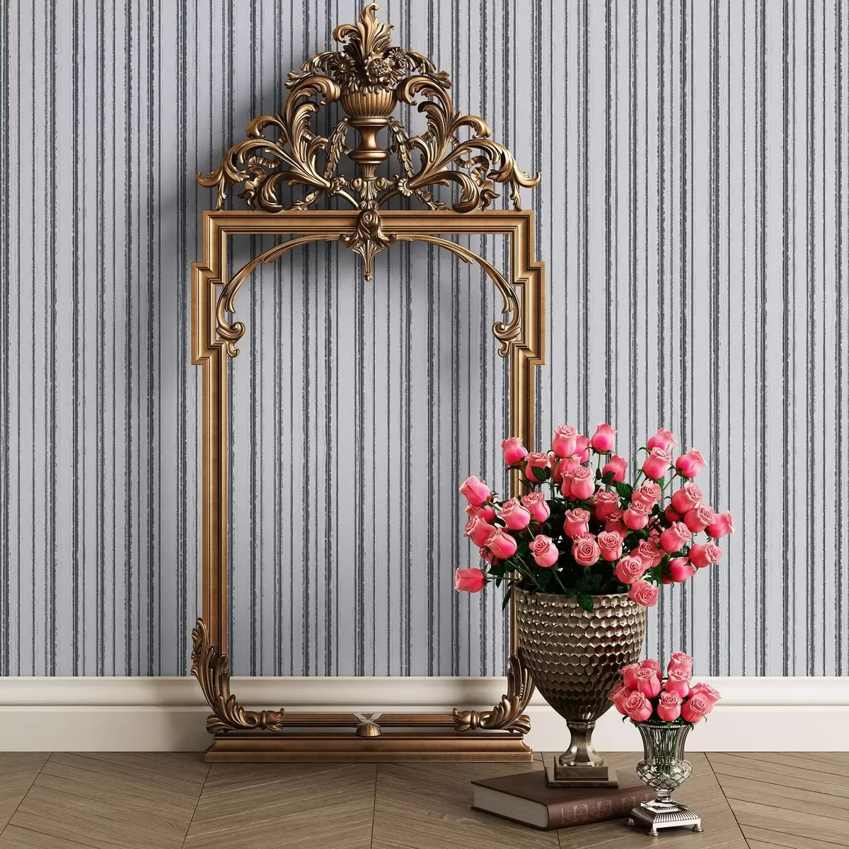 Tapeet Hallid vertikaalsed triibud valgel taustal a00507