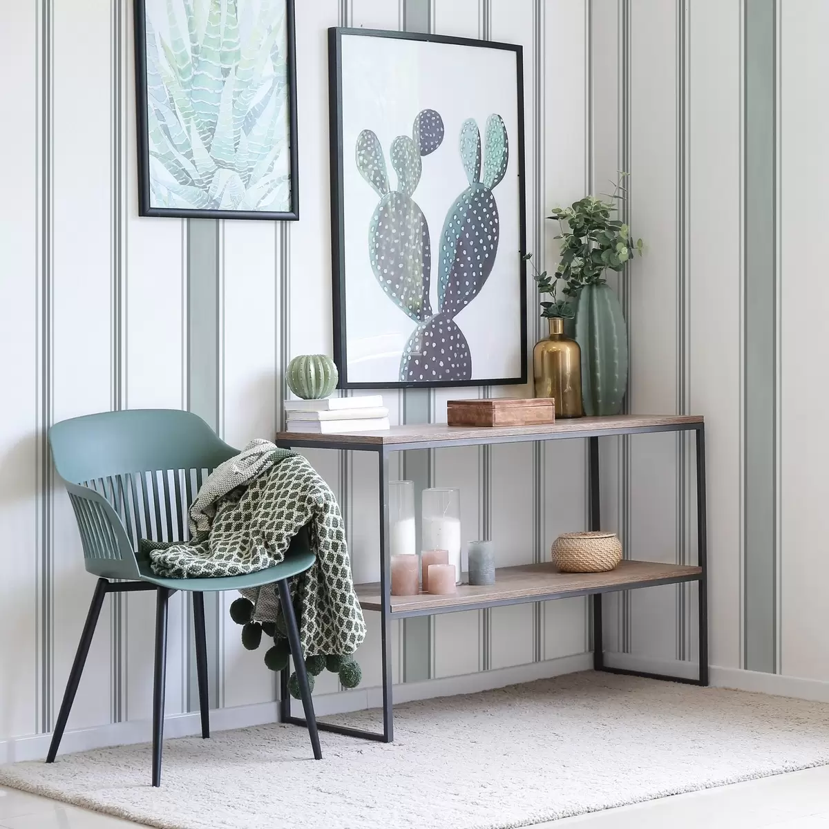 Tapeet Laiad triibud halli-sinise värvipaletiga a00516