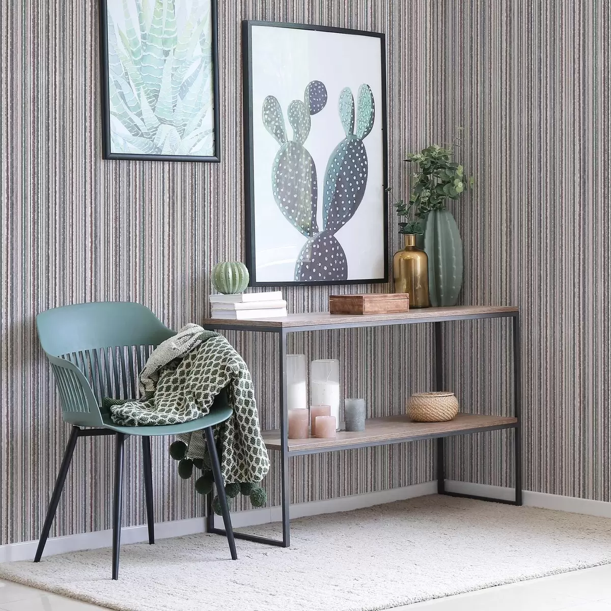 Tapeet Tugevad triibud pruunikas-hallides toonides a00548