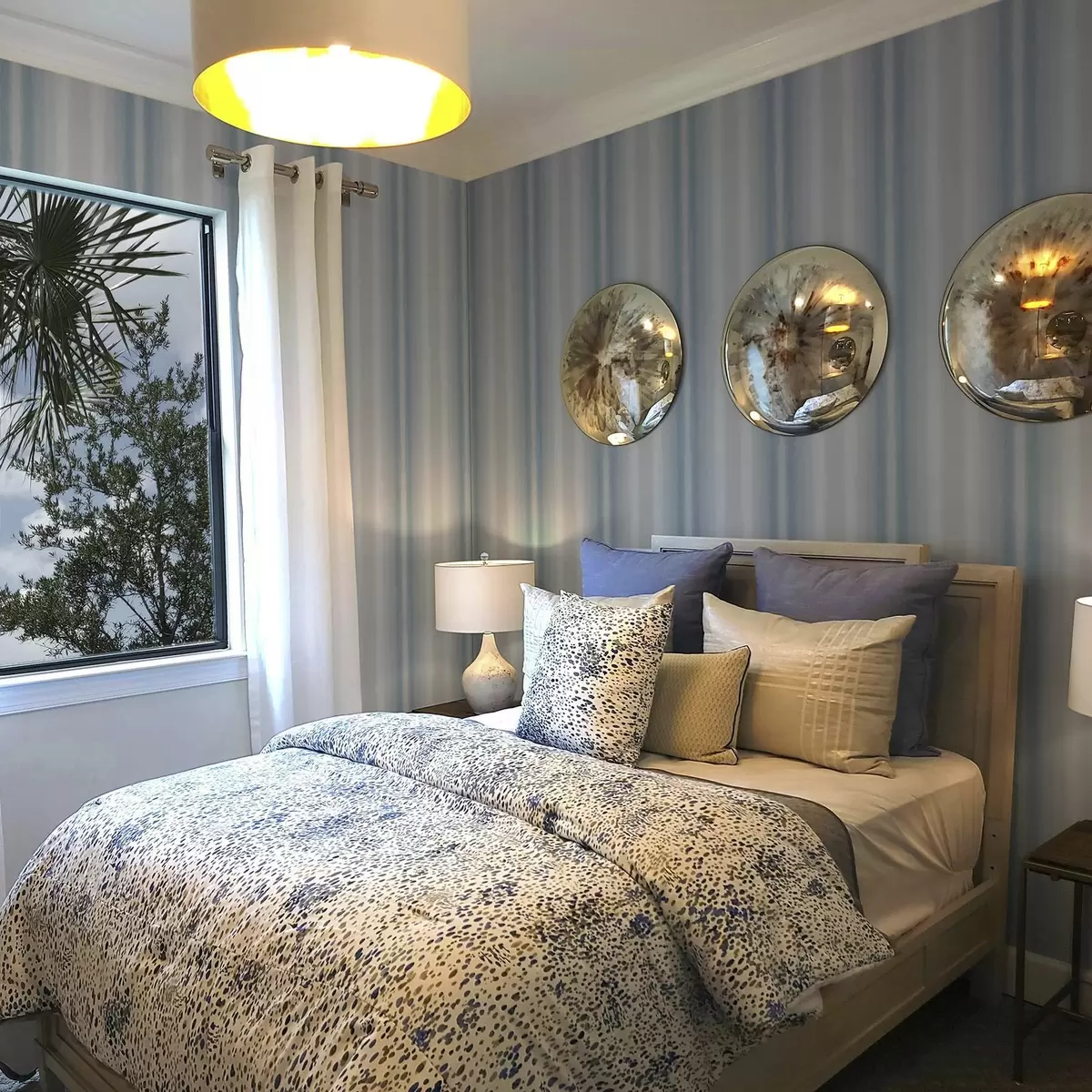 Tapeet Laiad triibud jahedates sinakashallides toonides a00551