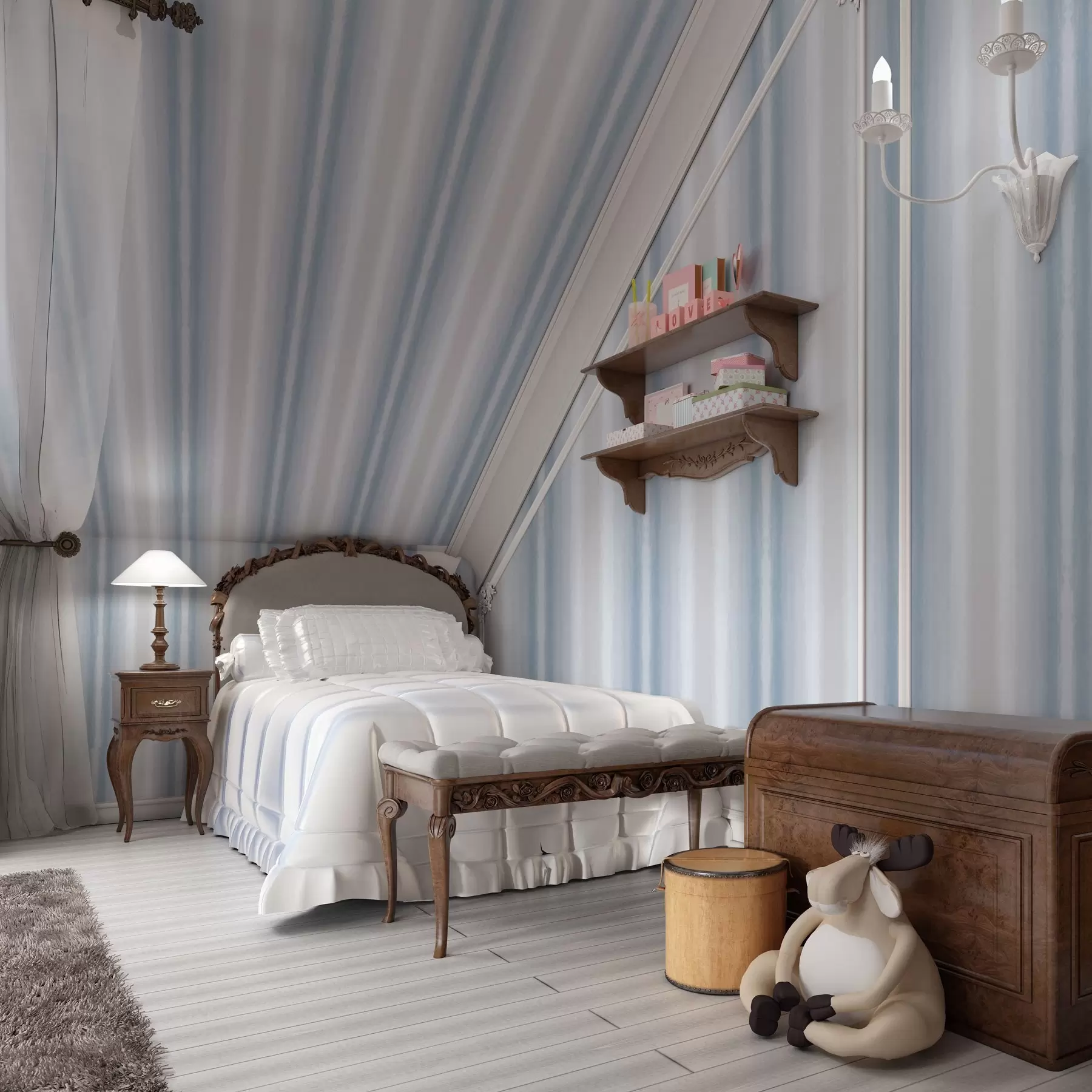 Fototapeedid Laiad triibud jahedates sinakashallides toonides a00551