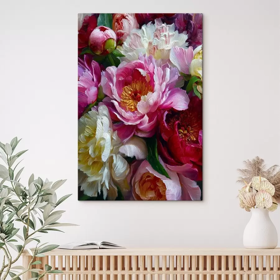 Pilt Lopsakad pojengid impasto tehnikas s45595