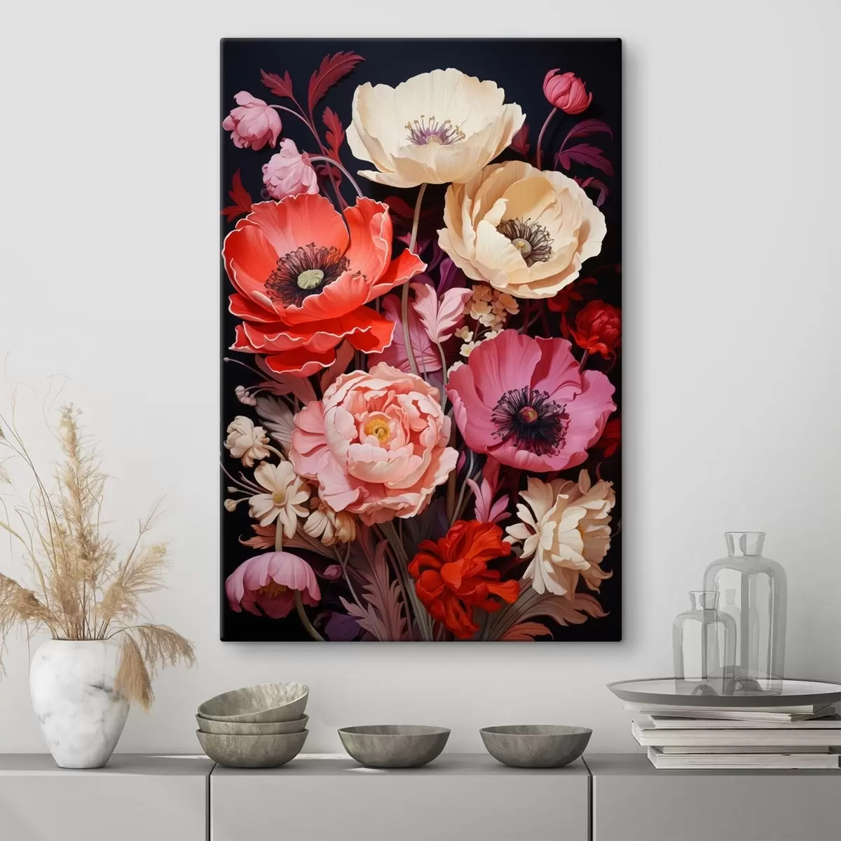 Pilt Roosa ja punase tooniga moonide kimp s45600