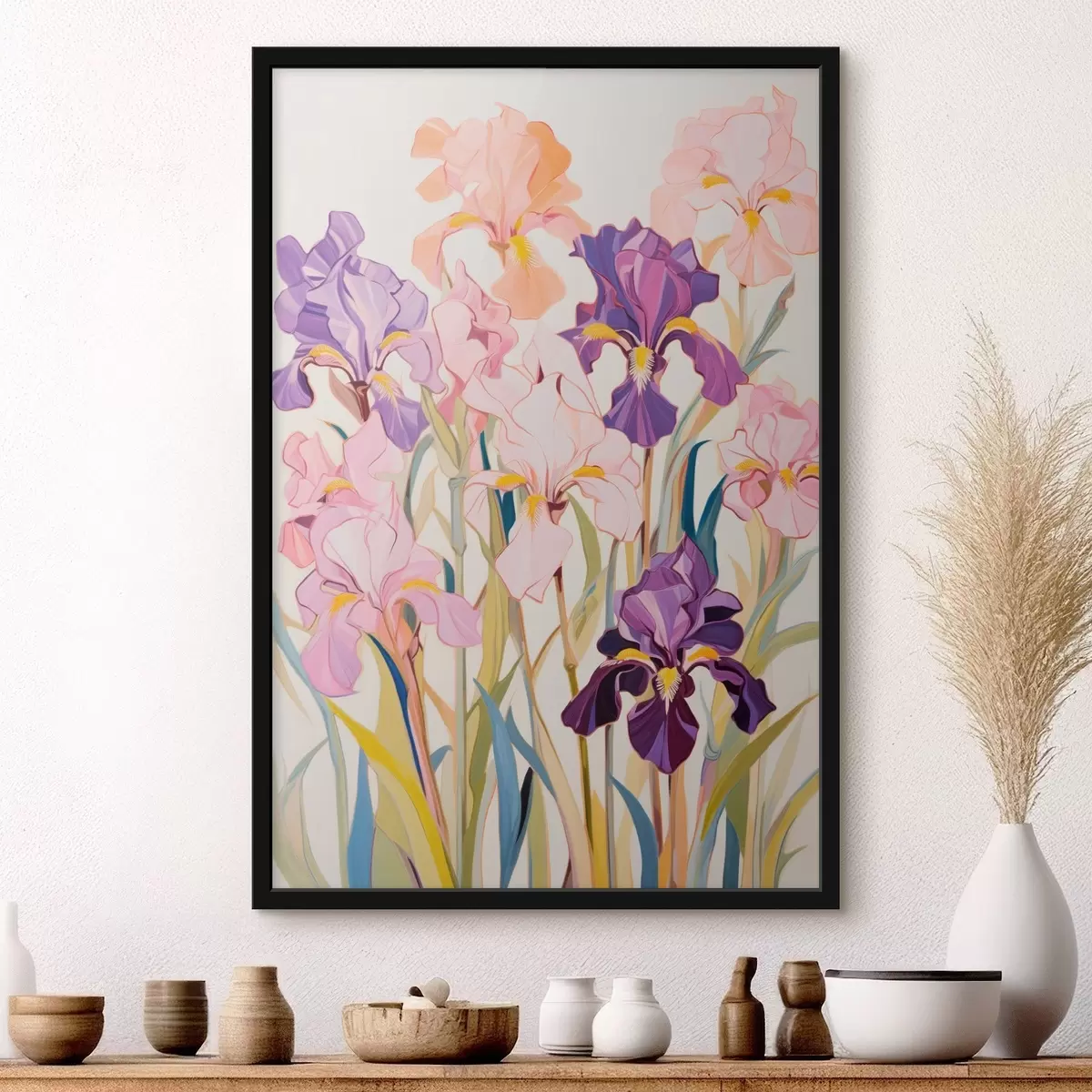 Plakat Iirised: kompositsioon minimalistlikus stiilis f45596