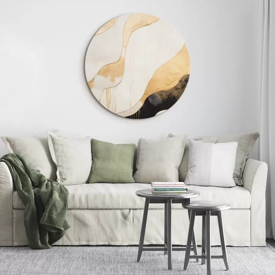 Pilt Abstraktsed oranžid ja mustad lainelised jooned r45694