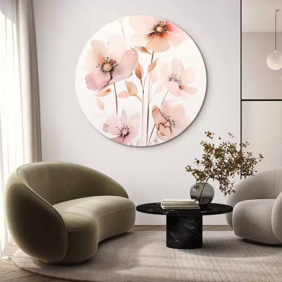 Pilt Vesivärvi roosad lilled õhukestel varrastel r45701