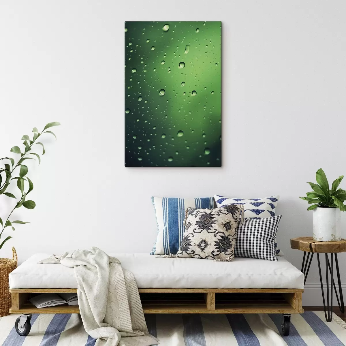 Pilt Veepiisad rohelisel klaasil lähivaates s45521