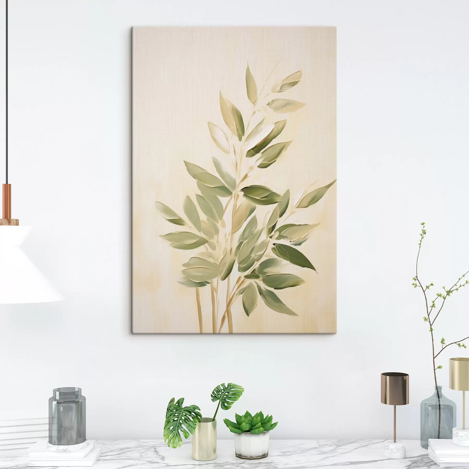 Pilt Roheliste lehtedega haru helebeežil taustal s45689