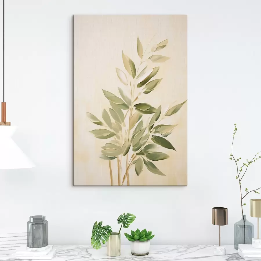 Pilt Roheliste lehtedega haru helebeežil taustal s45689