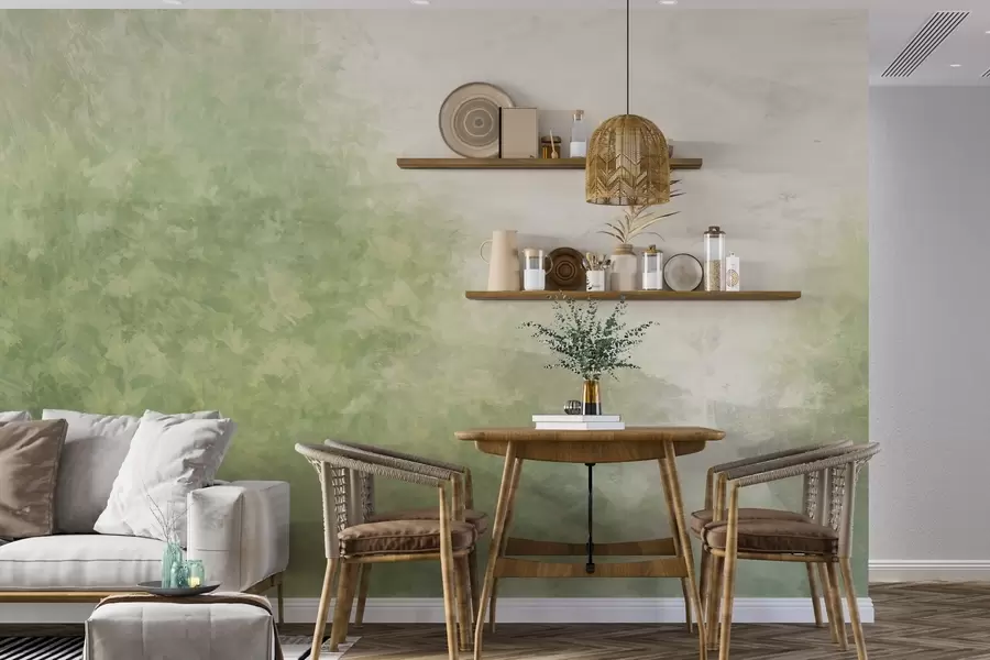 Fototapeedid  Lehede imitatsioon betoonseinal w04468