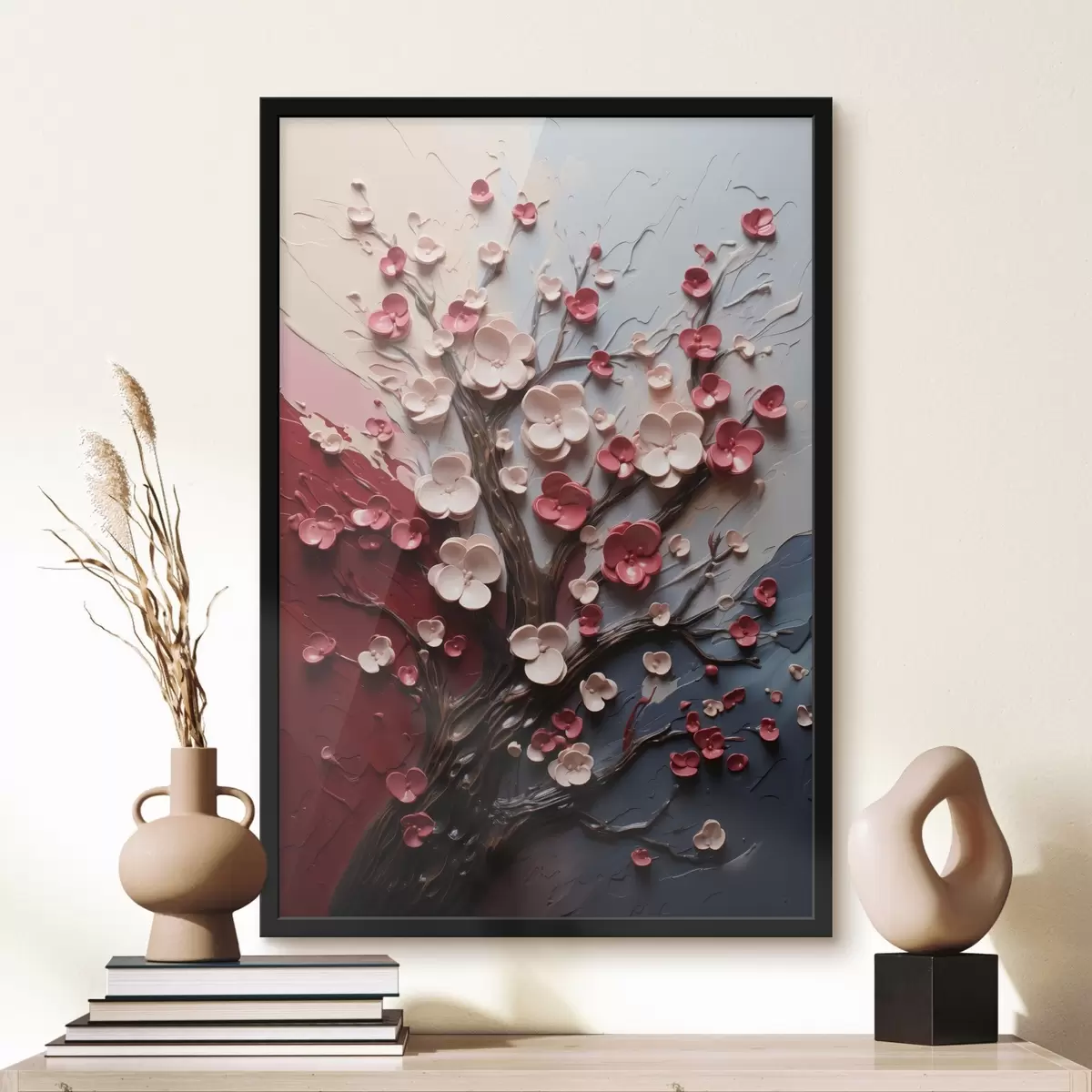 Plakat Volüümne sakura tekstuurse maalimise stiilis f45650