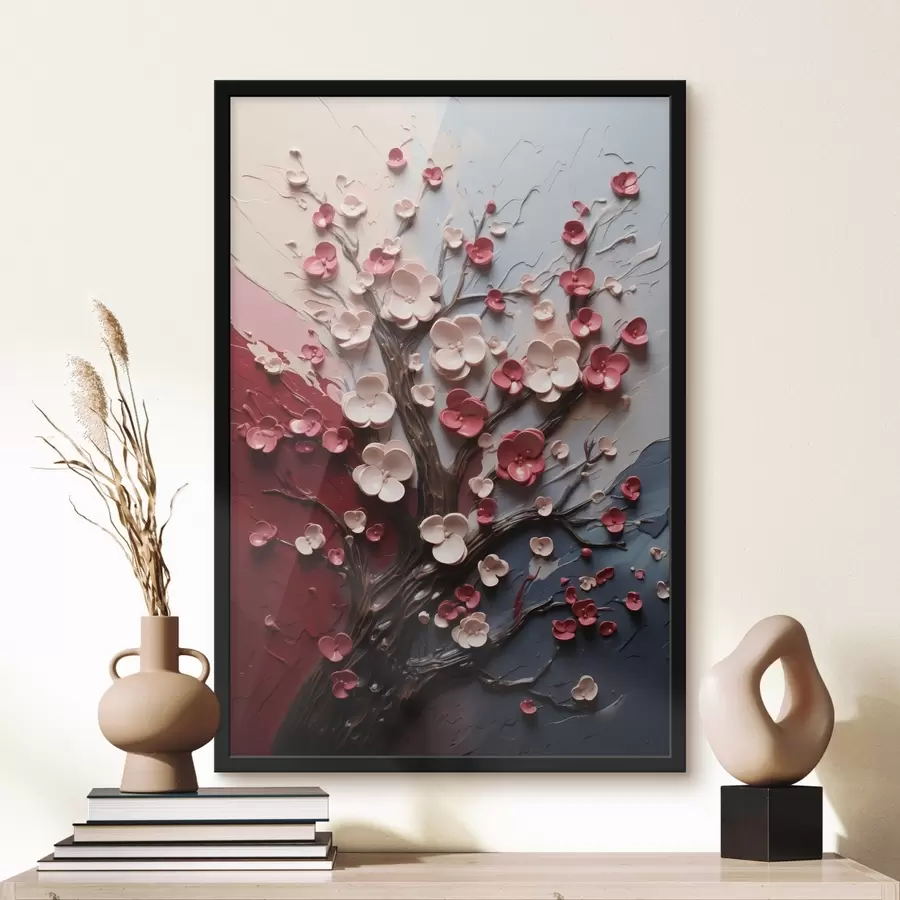 Fototapeedid Volüümne sakura tekstuurse maalimise stiilis f45650