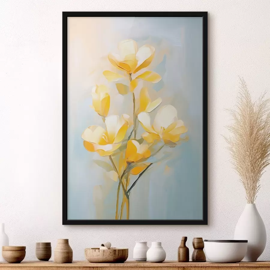 Fototapeedid Õrnad kollased lilled õlimaalide stiilis f45651