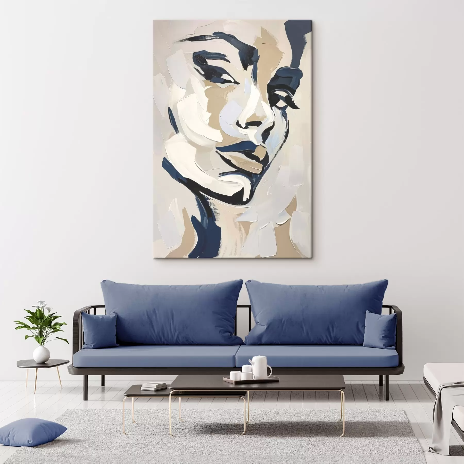 Pilt Naise abstraktne portree imiteeritud pintslitõmmetega s45593