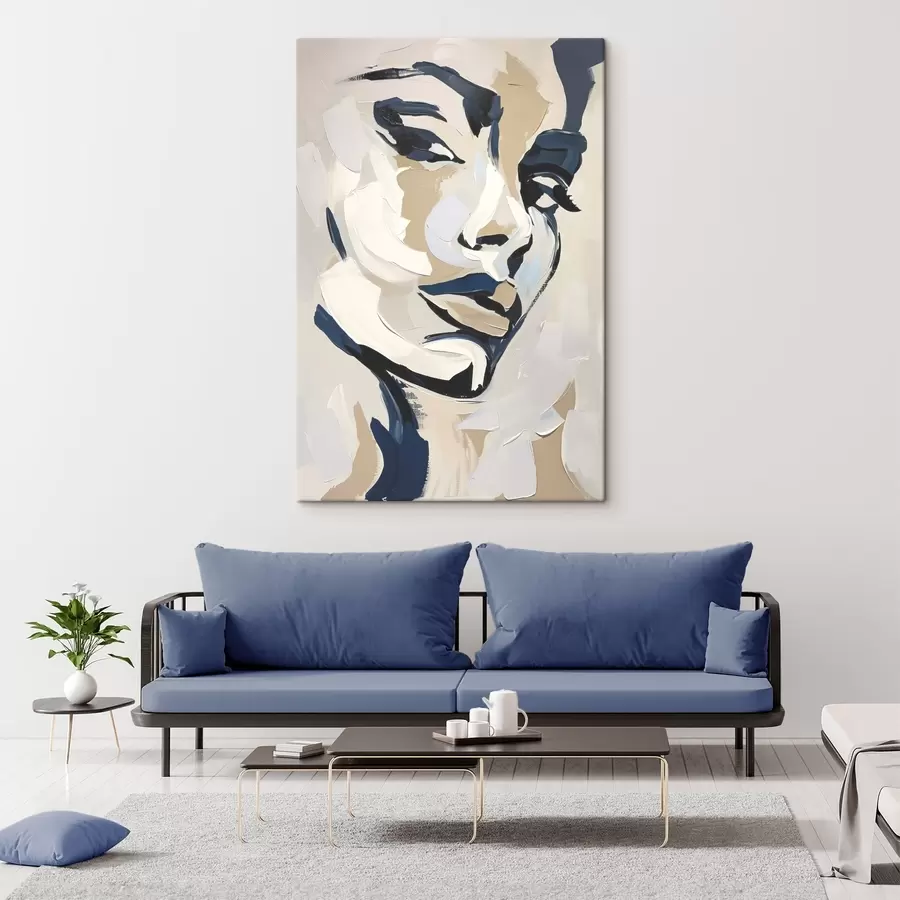 Pilt Naise abstraktne portree imiteeritud pintslitõmmetega s45593