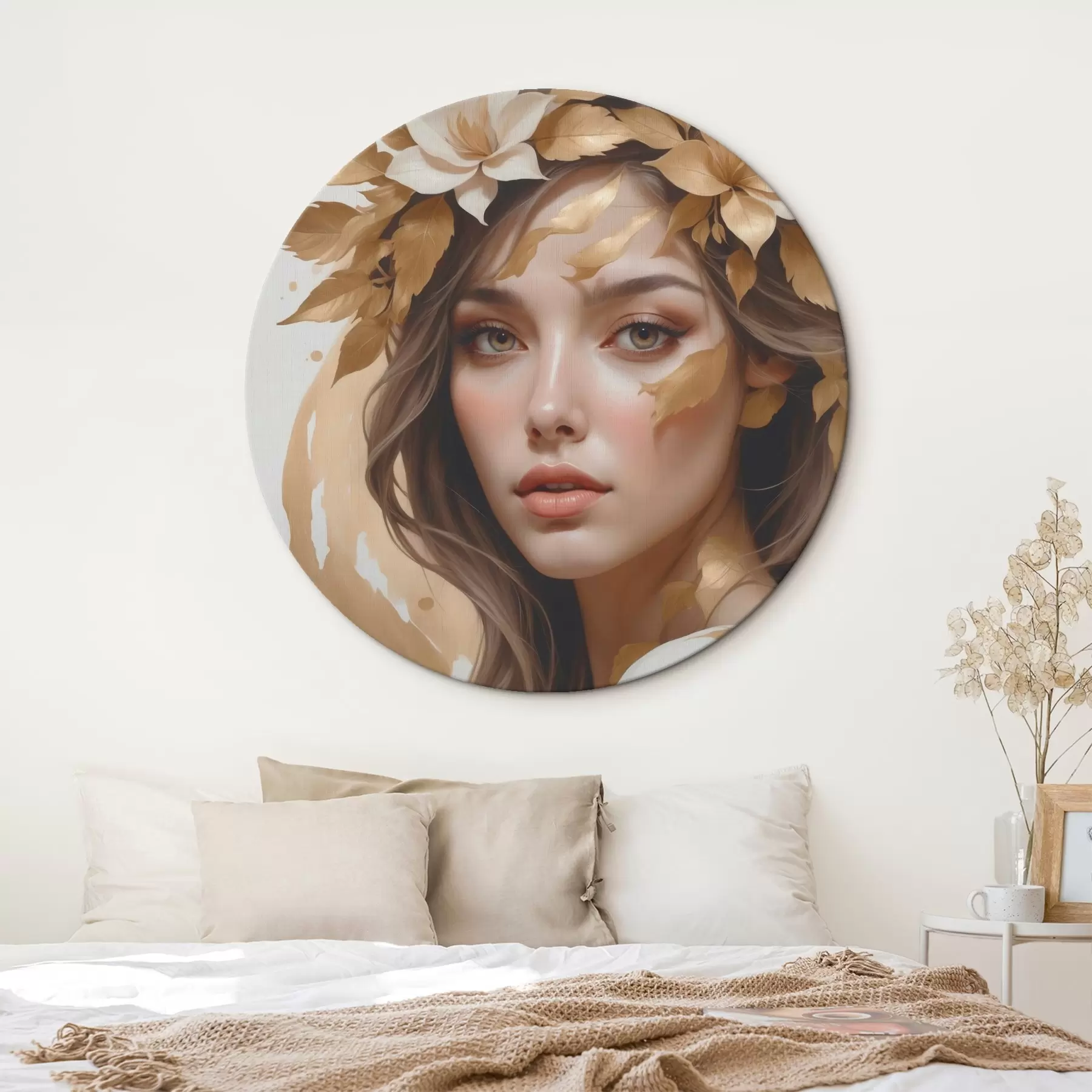 Pilt Naine, kellel on lehed juustes r45748