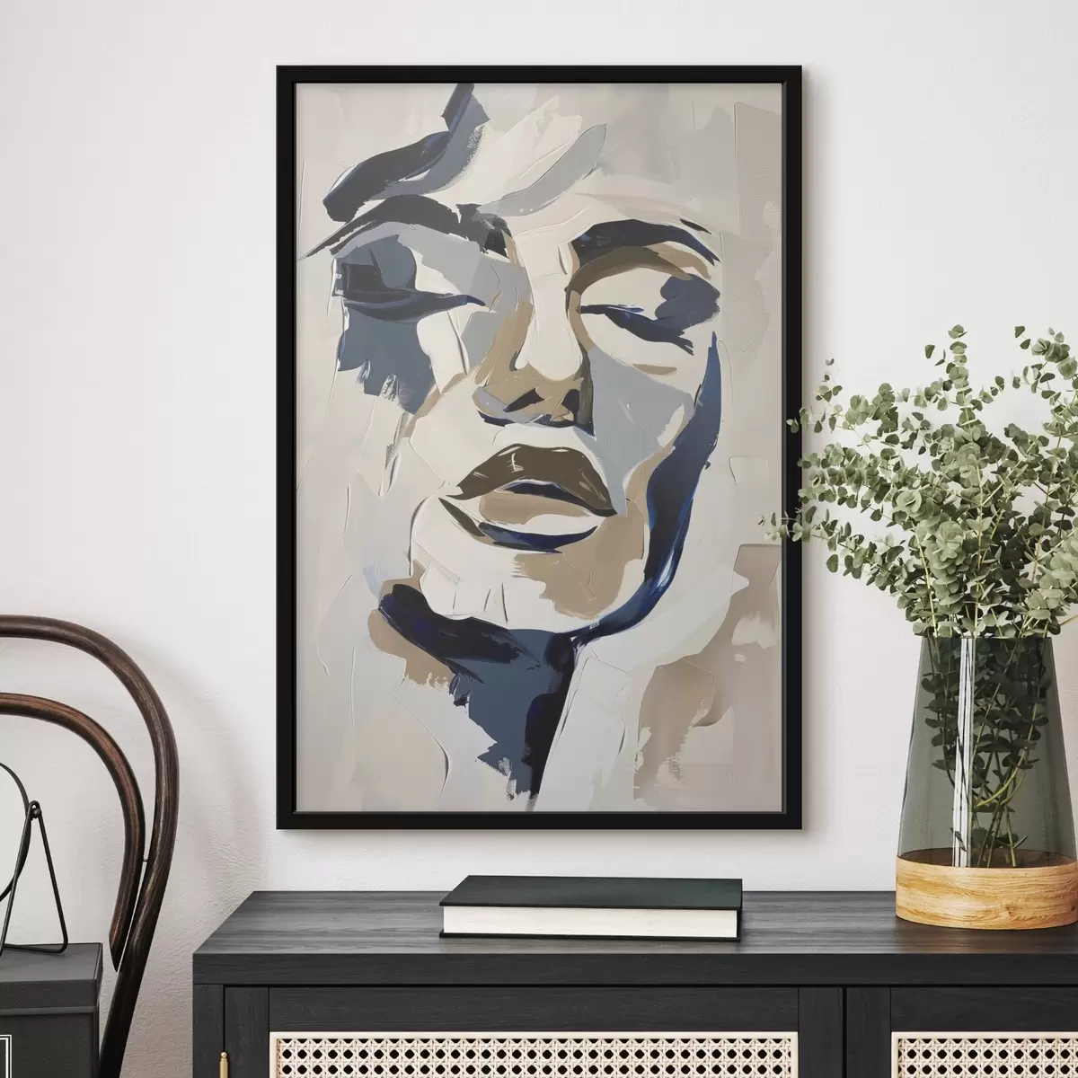 Plakat Naise abstraktne portree imiteeritud pintslitõmmetega f45743