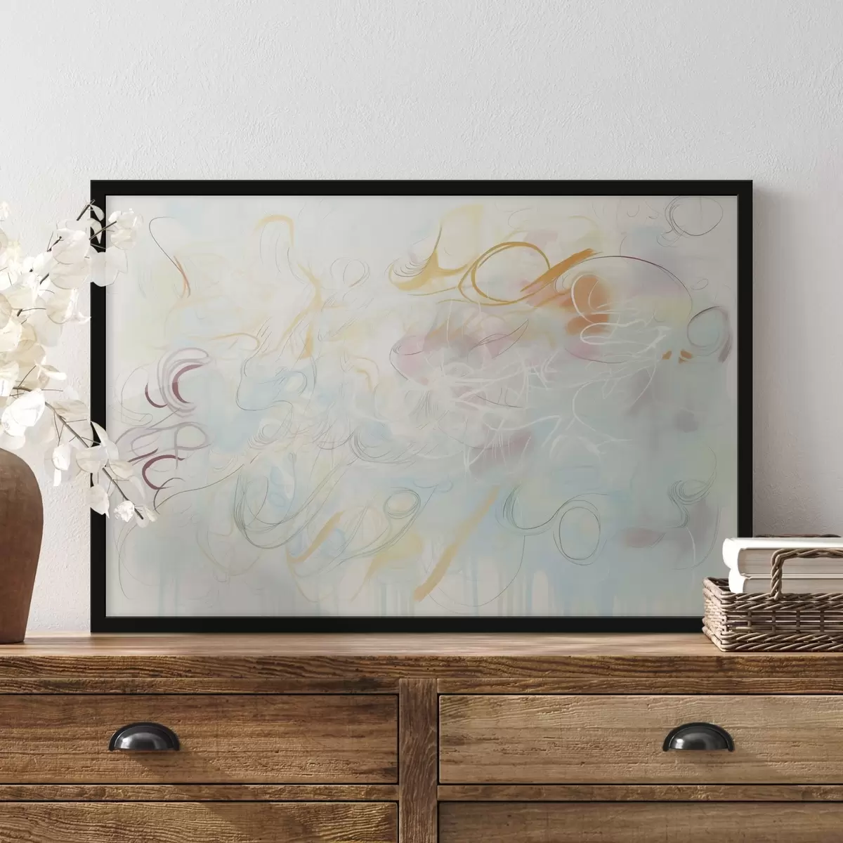 Plakat Abstraktsioon koos kritseldustega f45772