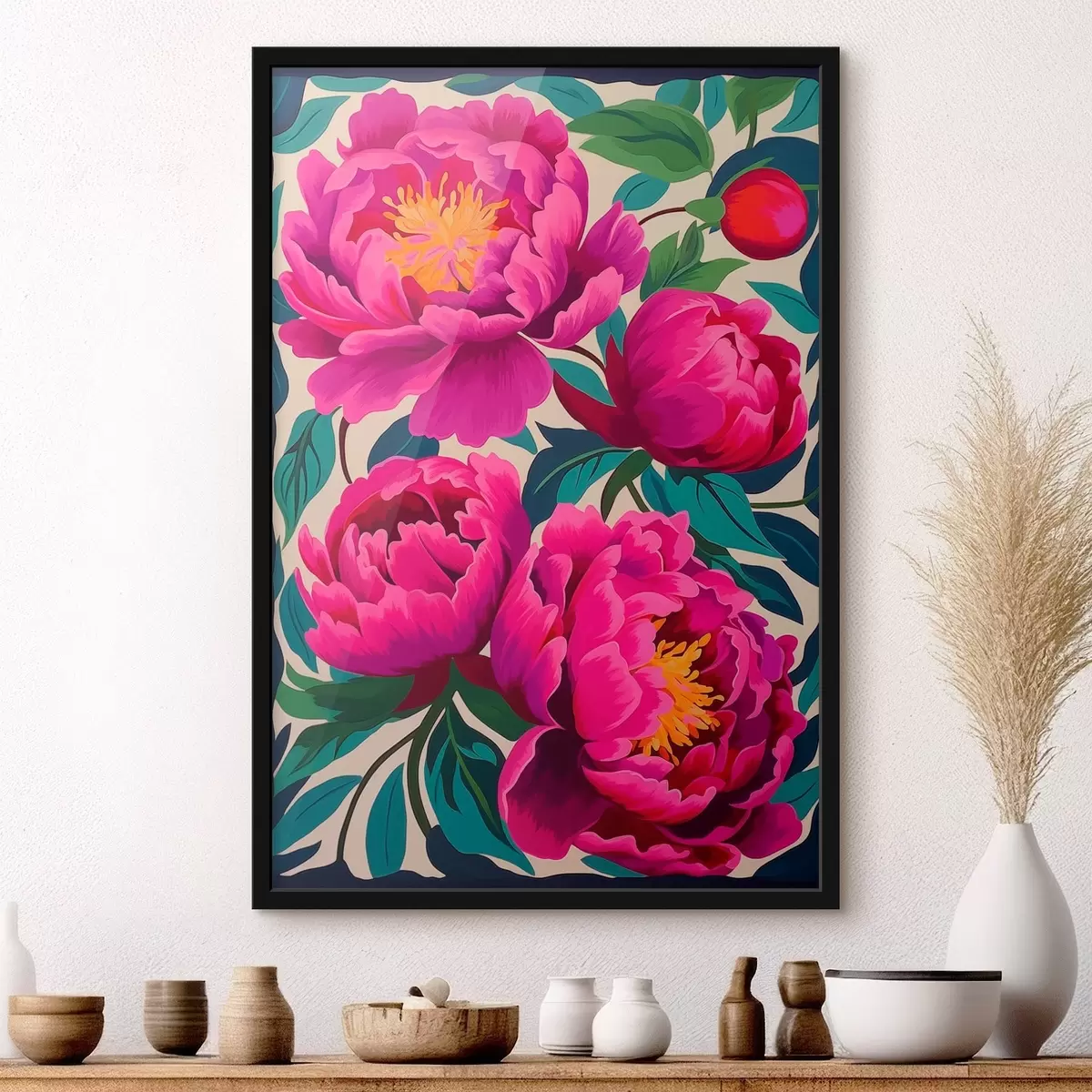 Plakat Pioonid lähedalt f45782