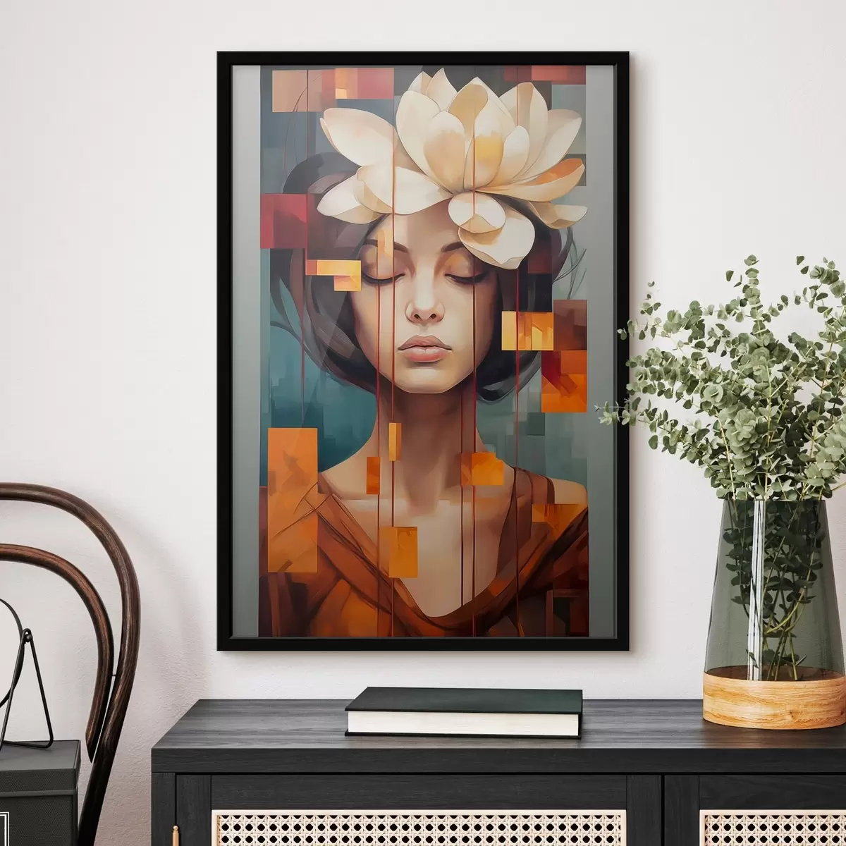 Plakat Naine lillega f45796