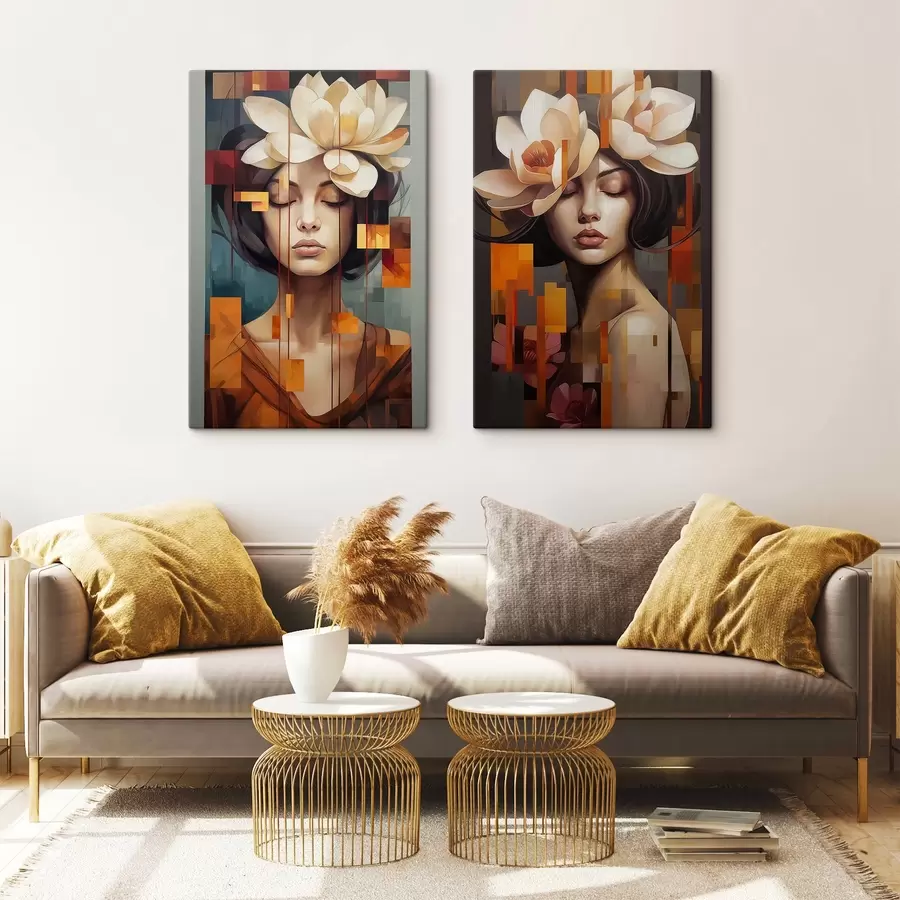 Pilt Naine lilledega m00734