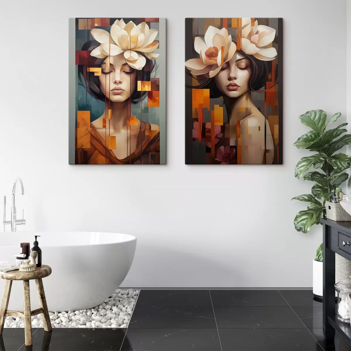 Pilt Naine lilledega m00734