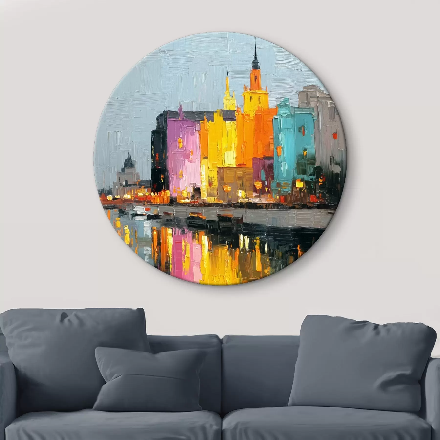 Pilt Linnatuled: elavat maastikku impasto stiilis r45242