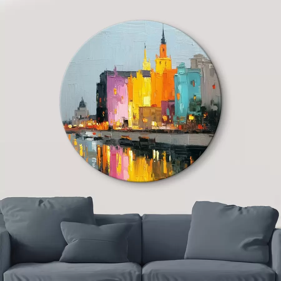 Pilt Linnatuled: elavat maastikku impasto stiilis r45242