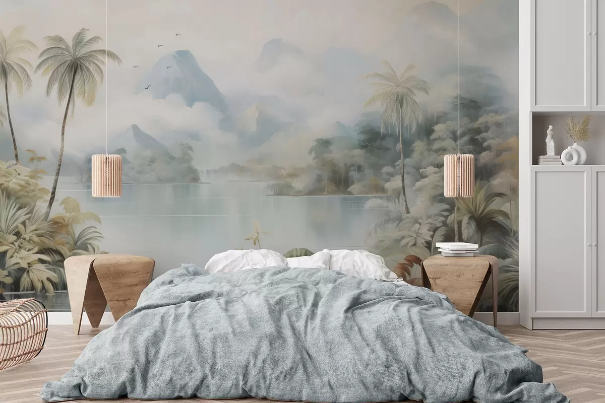 Fototapeedid Jõgi džunglis mägedest lähedal w04536