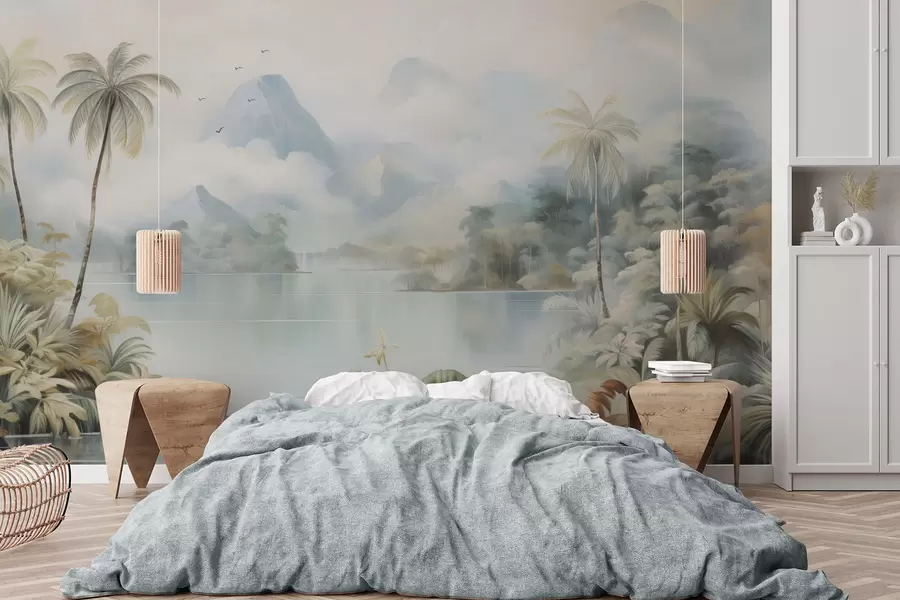 Fototapeedid Jõgi džunglis mägedest lähedal w04536