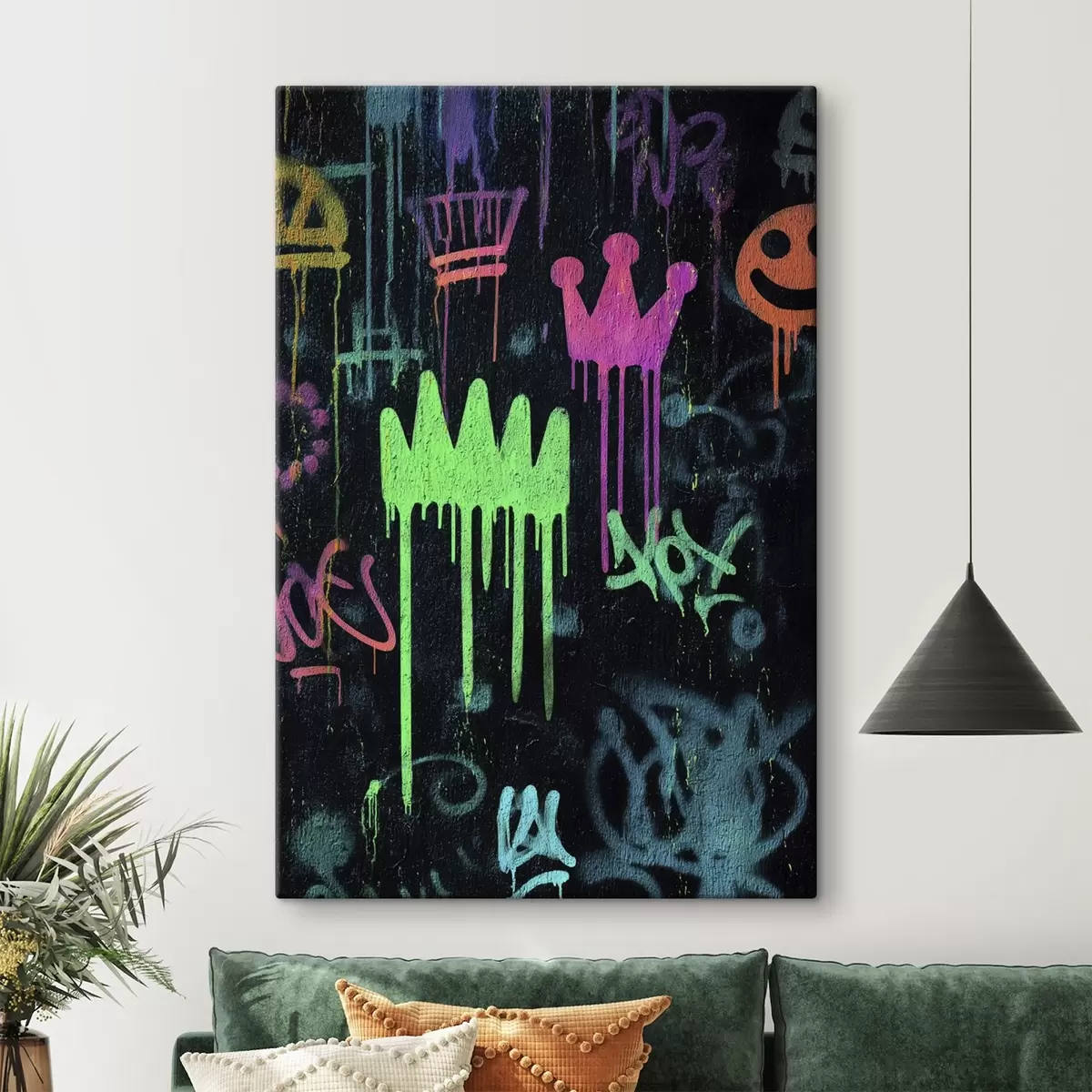 Pilt heledad tänavagrafitid tumedal taustal s45718