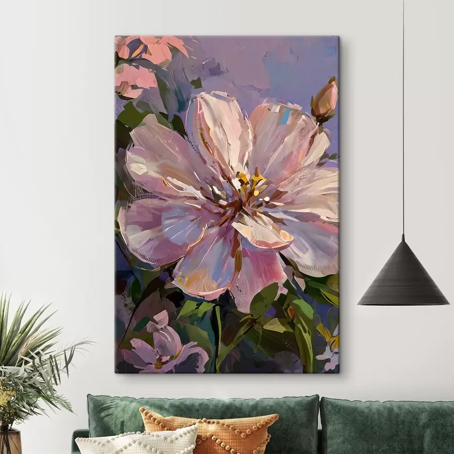 Pilt roosad lilled õlimaalistiilis s45723