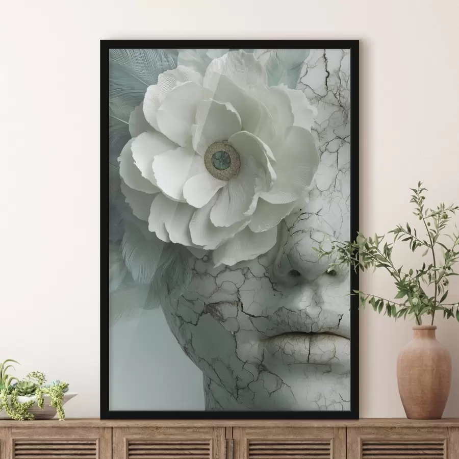 Fototapeedid marmorist tüdruku nägu lillega f45709