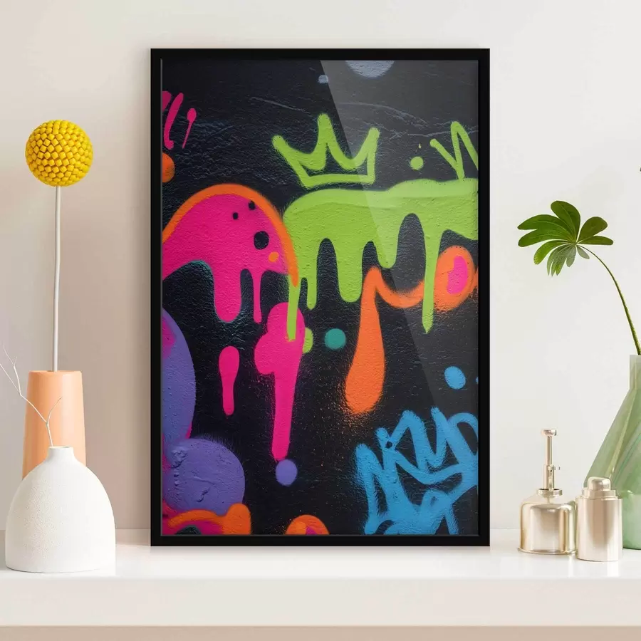 Fototapeedid heledad tänavagrafitid tumedal taustal f45716