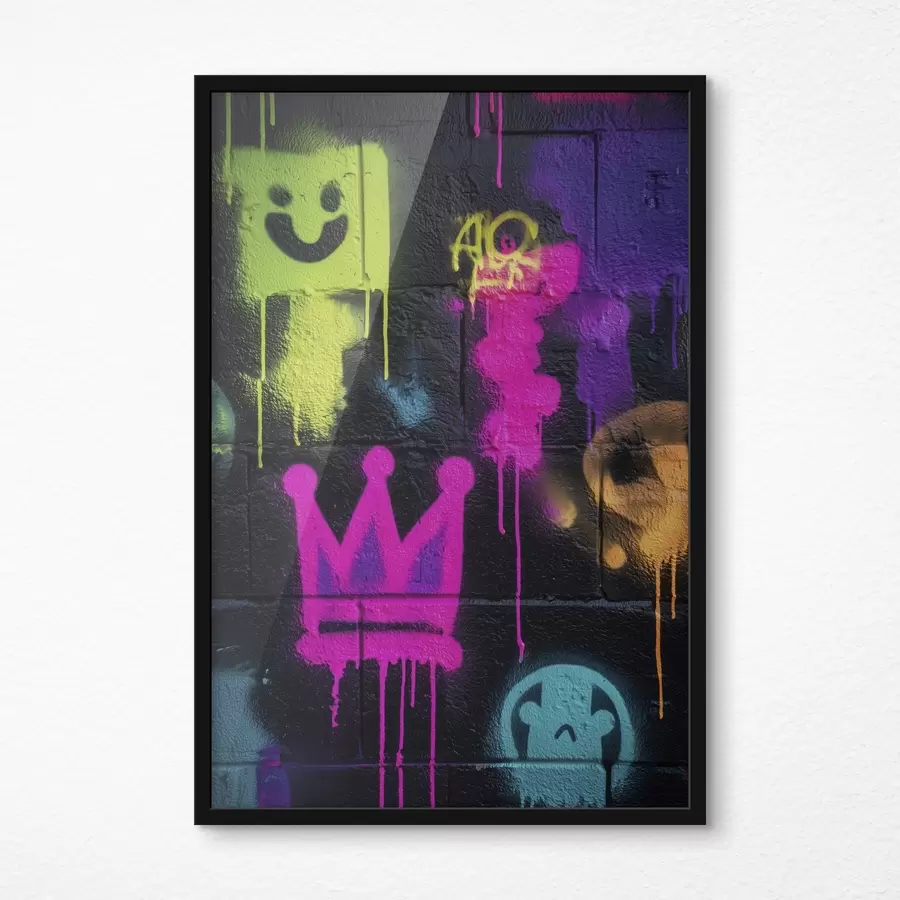 Fototapeedid heledad tänavagrafitid tumedal taustal f45717