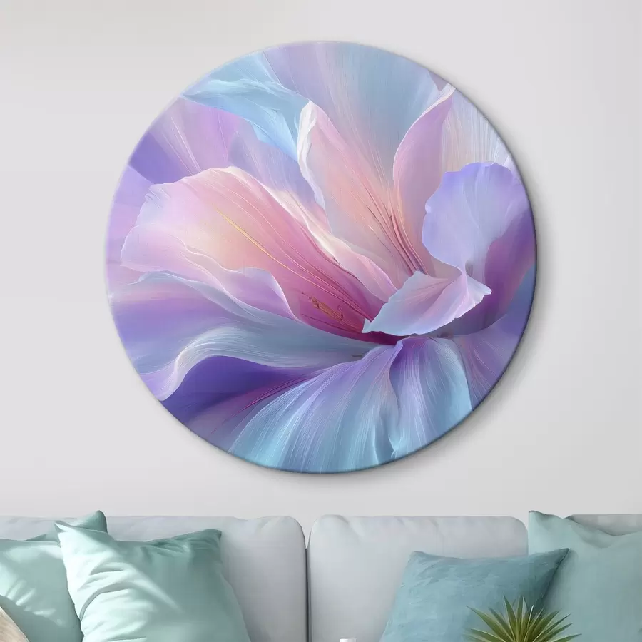 Pilt õrn fantaasiaküünal, mille kroonlehed on lilla, sinise ja roosa toonides. r45710