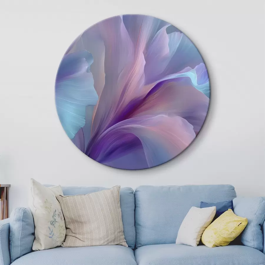 Pilt õrn fantaasiaküünal, mille kroonlehed on lilla, sinise ja roosa toonides. r45711