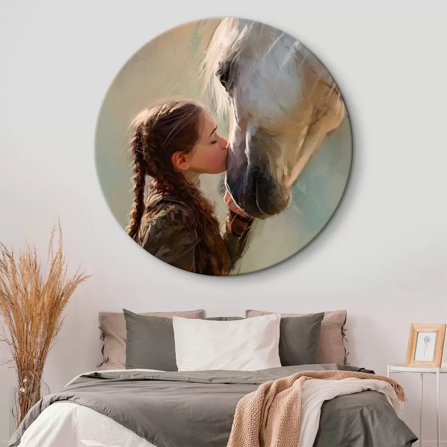 Pilt tüdruk suudleb hobust r45731