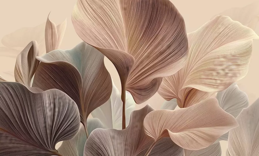 Fototapeedid Elegantsed lehed soojades beežides toonides w04549v1